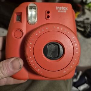 Fujifilm Instax Mini 8 Instant Camera In Salmon Pink Missing Battery Cover